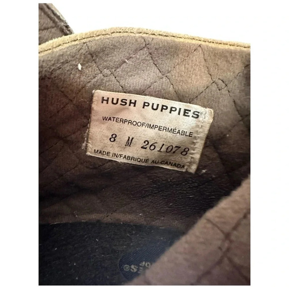 Hush Puppies Waterproof Suede-like Casual Square Toe Ankle Boots in Tan, size 8 - Picture 5 of 7